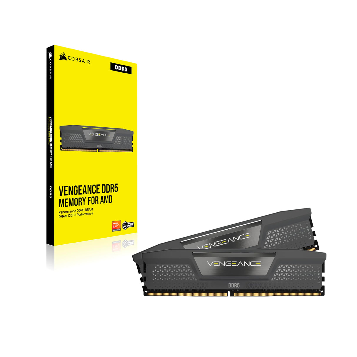 CORSAIR Vengeance DDR5 RAM 32GB (2x16GB) 6000MHz CL30-36-36-76 1.40V AMD Expo Intel XMP 3.0 Memoria de Ordenador de Sobremesa – Gris (CMK32GX5M2Z6000Z30)