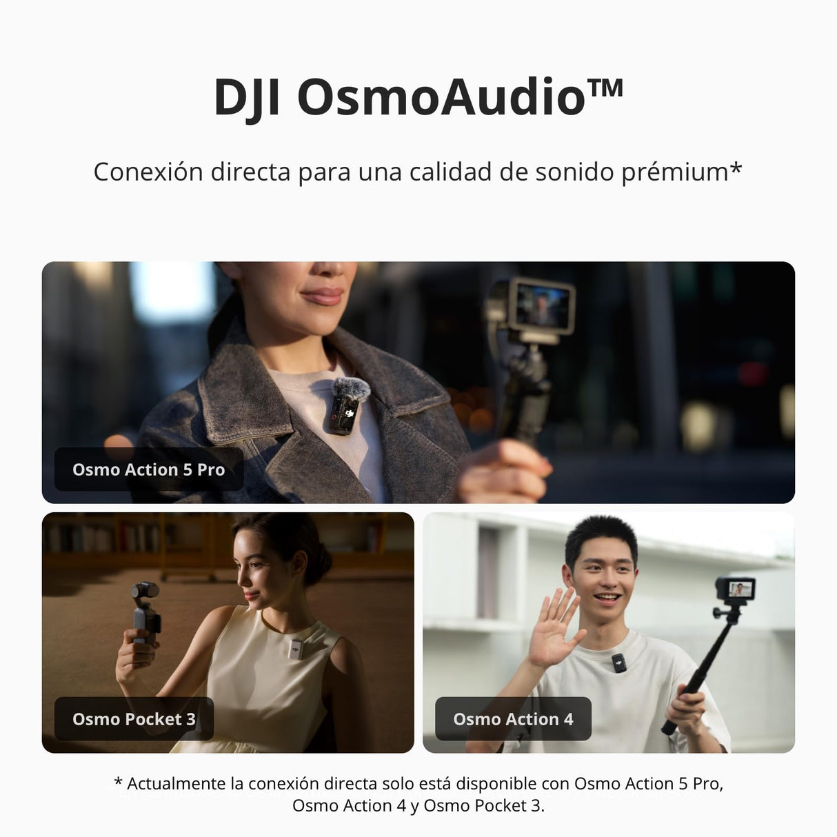 DJI Mic 2 (1 TX+1 RX), micrófono inalámbrico con cancelación de Ruido Inteligente, grabación Interna Flotante de 32 bits, Sonido optimizado, 250m de Alcance, micrófono para iPhone y Android