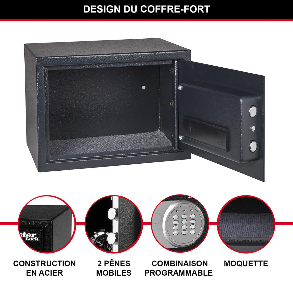 MASTER LOCK Caja Fuerte de Seguridad [Combinación Digital] [Xlarge 33L] - X125ML - Para Montaje en Pared o Suelo