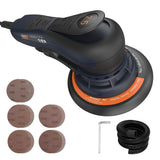 Lijadora orbital 2,5 mm sin escobillas 350W MAXXT, Lijadora electrica 150mm 4000-10000RPM-(6 velocidades ajustables) Freno automático-2s, conexión de tres núcleos y 10 hojas de papel de lija