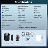 SIRUI VP-1 Vision Prime 1 T1.4 Full Frame Cine Lens, 50mm Lente de Cine de Enfoque Manual con E Montura, Interchangeable RF/Z/L Monturas, 1 Lens para 4 Monturas (Metal Gray, E/RF/Z/L Monturas)