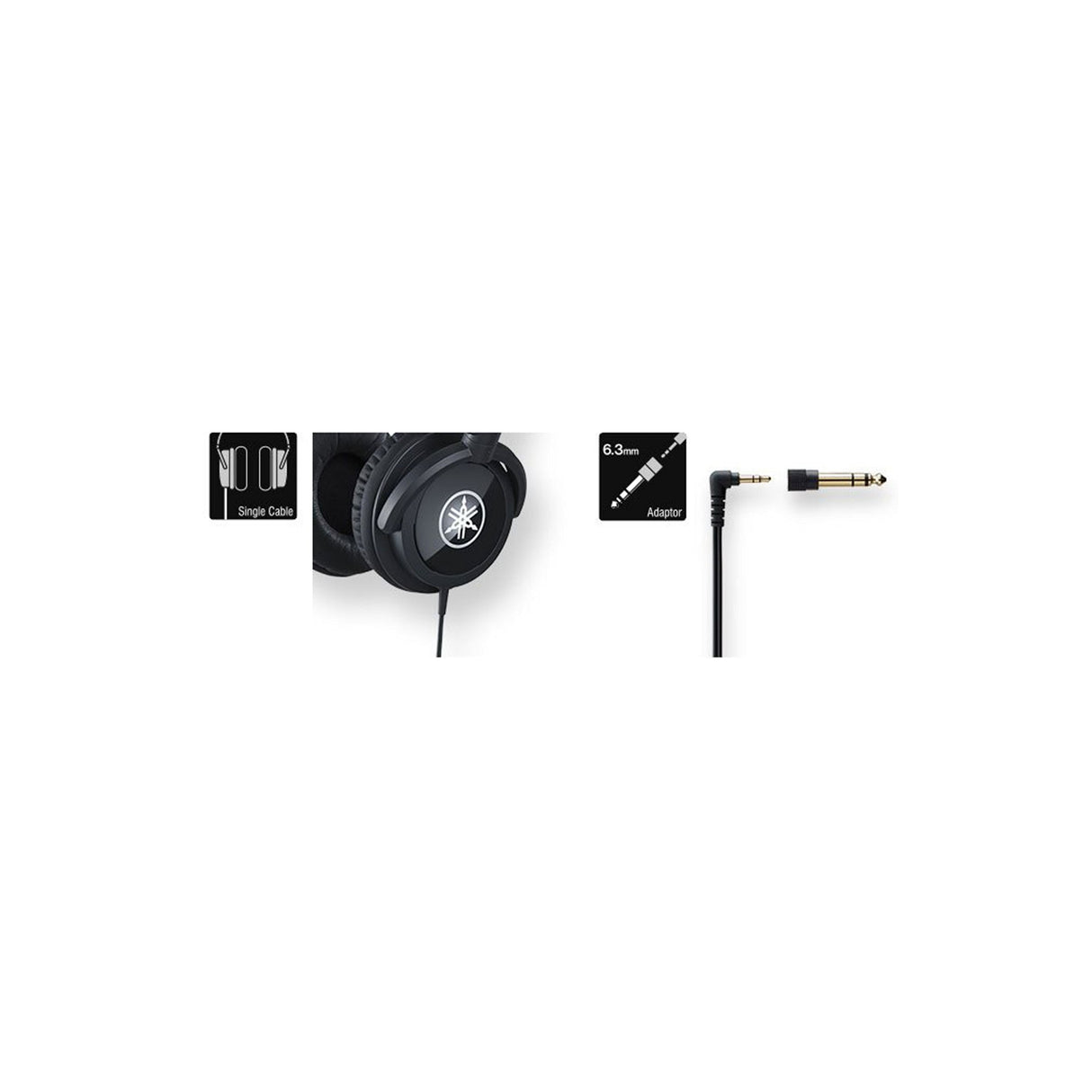 Yamaha HPH-100 - Auriculares supraaurales de diadema para un ajuste cómodo y un sonido dinámico de calidad, adecuados para teclados digitales Yamaha, color Negro
