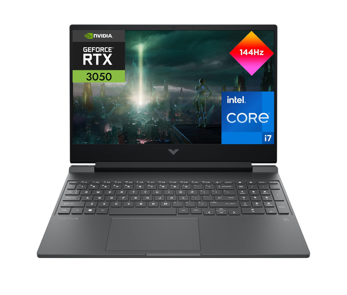 HP Victus 15-fa2003ns - Ordenador portátil Gaming de 15.6" FHD (Intel Core i7-13620H, 16GB RAM, 512GB SSD, NVIDIA GeForce RTX 3050, FreeDOS) Black- Teclado QWERTY Español