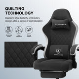 GTPLAYER - Silla para Juegos de Oficina, ergonómica, sillón Gaming Leathaire, reposabrazos reclinable, con reposapiés, Color Negro