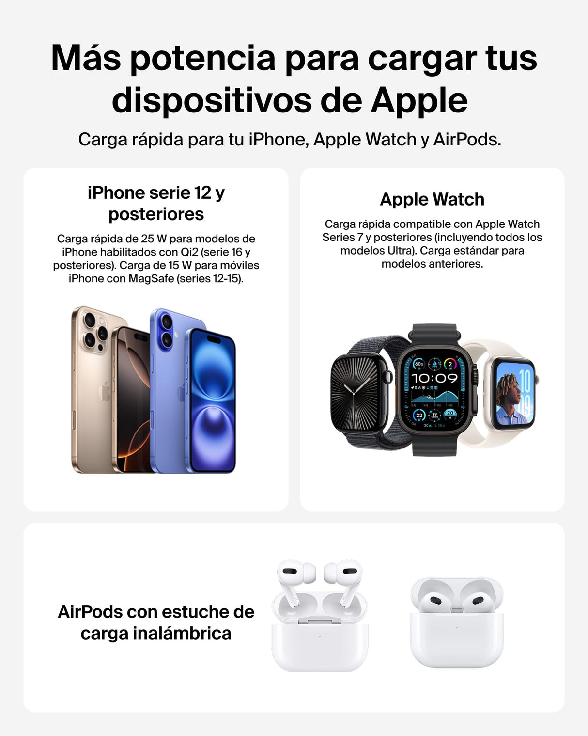 Belkin UltraCharge Pro Cargador Inalámbrico 3 en 1, 25W, Cargador Qi2 Compatible con MagSafe, Estación de Carga para iPhone 16, Apple Watch, AirPods, Pixelsnap con Ventilador y Adaptador 45W, Beis