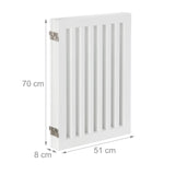 Relaxdays Barrera de Seguridad, Reja Ajustable para Perros, 1 Ud, 70x206,5 cm, Protector de Chimenea, MDF, Blanco, Tablero de Fibras