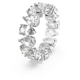 Swarovski Anillo Vittore, Circonita Swarovski de talla pera, Blanco, Baño de rodio