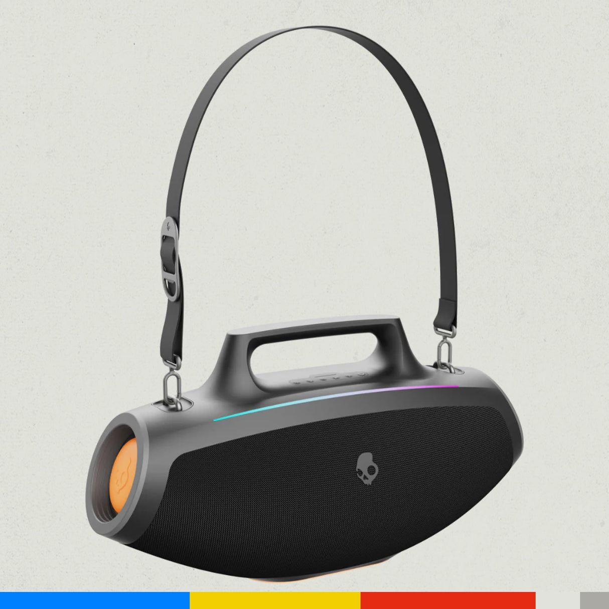 Skullcandy Barrel Altavoz Inalámbrico Portátil con Bluetooth de Tamaño Grande para Fiestas, con Impermeabilidad IPX5, 12 Horas de Batería, True Wireless Stereo con Luces LED y Asa de Transporte, Black