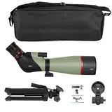 Gosky El más Nuevo 20-60X80 HD Dual Focusing Spotting Scope, BAK4 Prism 45 Degree Angular Ocular con trípode, Adaptador de Smartphone, Alcance para observación de Aves, Tiro al Objetivo, Caza,
