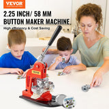 VEVOR Máquina de Prensa de Insignias 58 mm Fabricante de Botones Tamaño de la Base 16 x 29 cm Máquina para Hacer Botones, Cantidad de Botones de 500 pcs, con 1 Paquete de Accesorios para Máquina