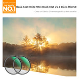 K&F CONCEPT Nano-Xcel 2 Pack 49MM Filtros Black-Mist 1/8+ Filtro Difusión 1/4 con 28 Capas de Revestimiento Nano de Vidrio Óptico para Suavizador de Retrato Imagen y Vídeo