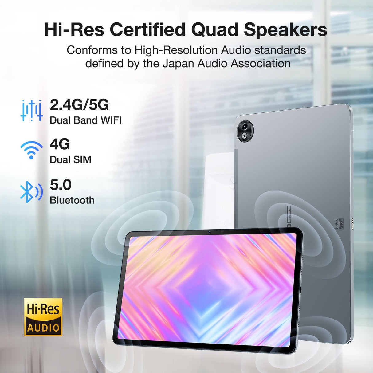 DOOGEE T20 Ultra Tablet Android 13, 12 Pulgadas, 32 GB + 256 GB (TF 2TB) Helio G99 Octa-Core Tablet Táctil, 10800mAh, Pantalla 2.4K, 16MP+8MP, 4G LTE /5G WiFi Tablet Gaming, GMS/GPS/Widevine L1