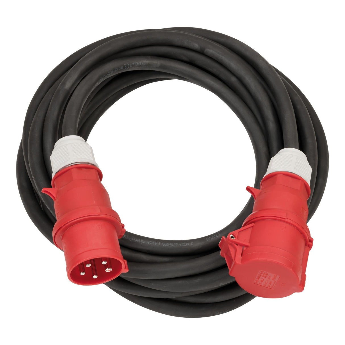 Brennenstuhl Professional CEE Cable alargador eléctrico IP44 (Cable de 10 m, con Enchufe y Conector CEE 400V/32A, 5-Polos, para Uso en Exteriores, Fabricado en Alemania) Negro