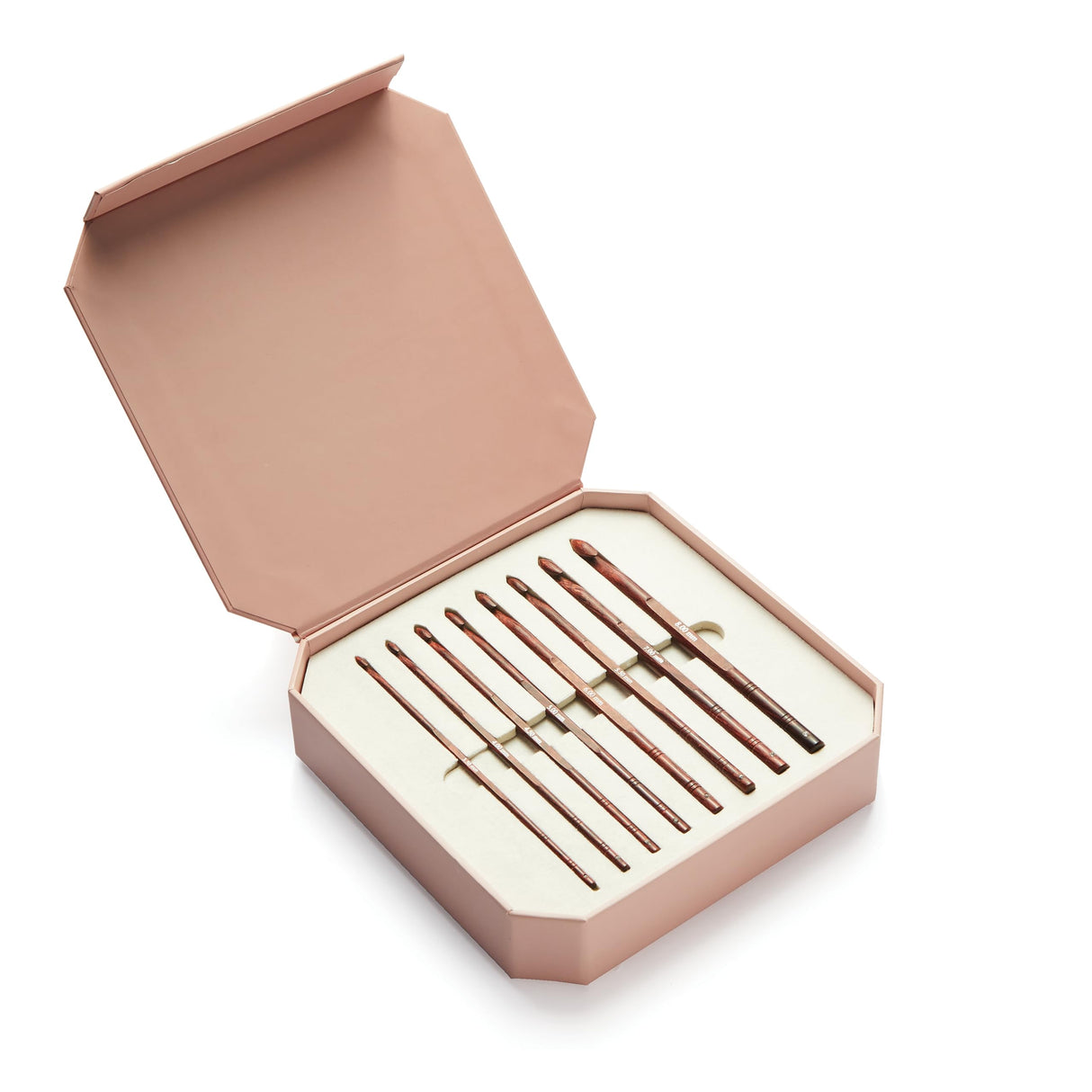 KnitPro Symfonie, juego de agujas de crochet de color rosa en una atractiva caja de almacenamiento de 3,5, 4,00, 4,50, 5,00, 5,50, 6,00, 7,00 y 8,00 mm