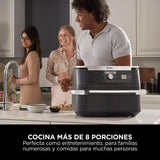 Ninja Foodi FlexDrawer Freidora de aire con compartimento doble, 10,4 l, 7 en 1, no usa aceite, con divisor de cestas extraíble, piezas antiadherentes y aptas para lavavajillas, en negro, AF500EU