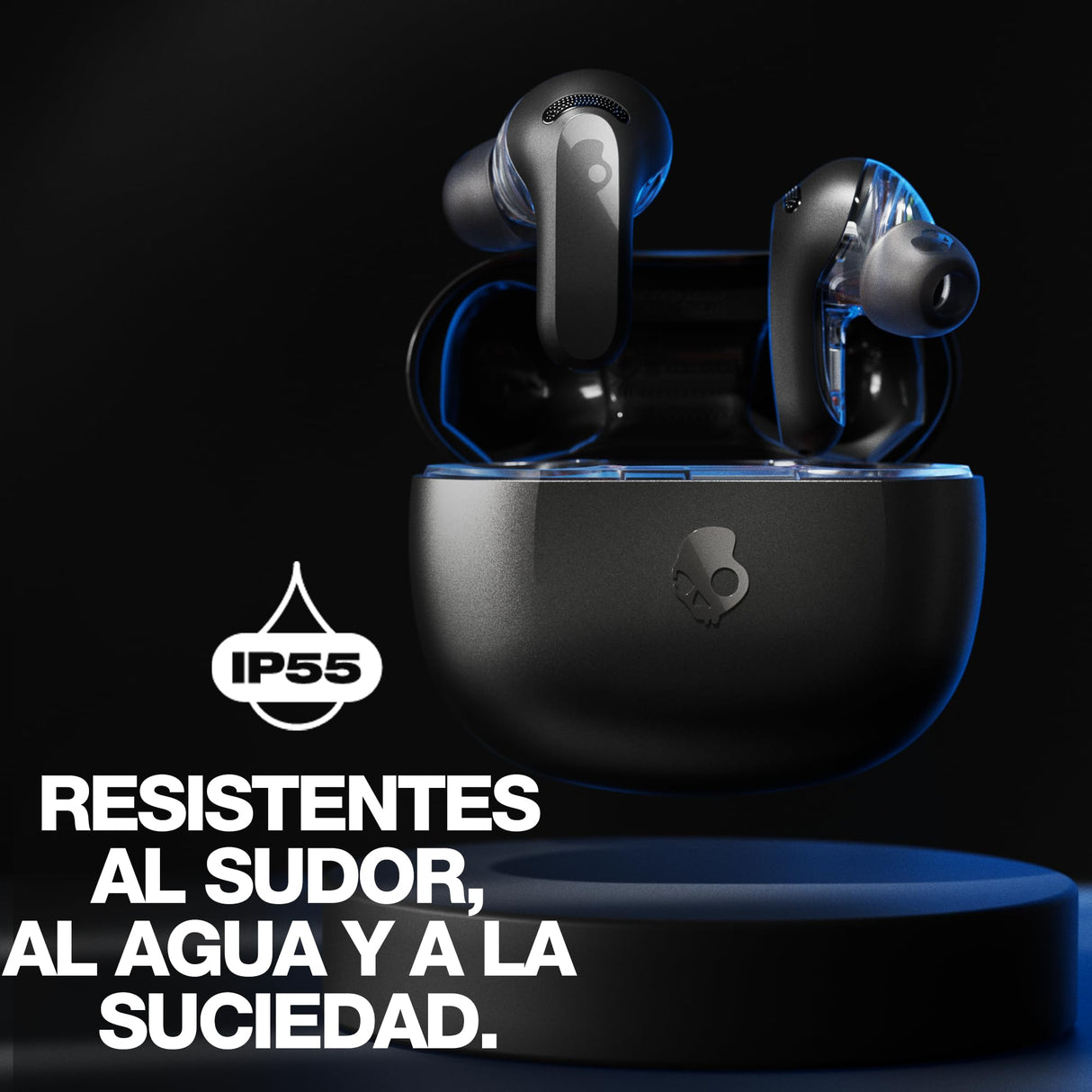 Skullcandy Rail ANC Auriculares In-Ear Inalámbricos con Cancelación de Ruido, 27 h de Autonomía, Micrófono, Compatibles con iPhone Android y Dispositivos Bluetooth - Negro