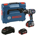 Bosch Professional 18V System GSB 18V-110 C - Taladro Percutor a Batería (110 Nm, 2100 rpm, Módulo Connectivity, 2 Baterías: 5.0 Ah y 3.0 Ah, en L-BOXX) - Amazon Exclusive