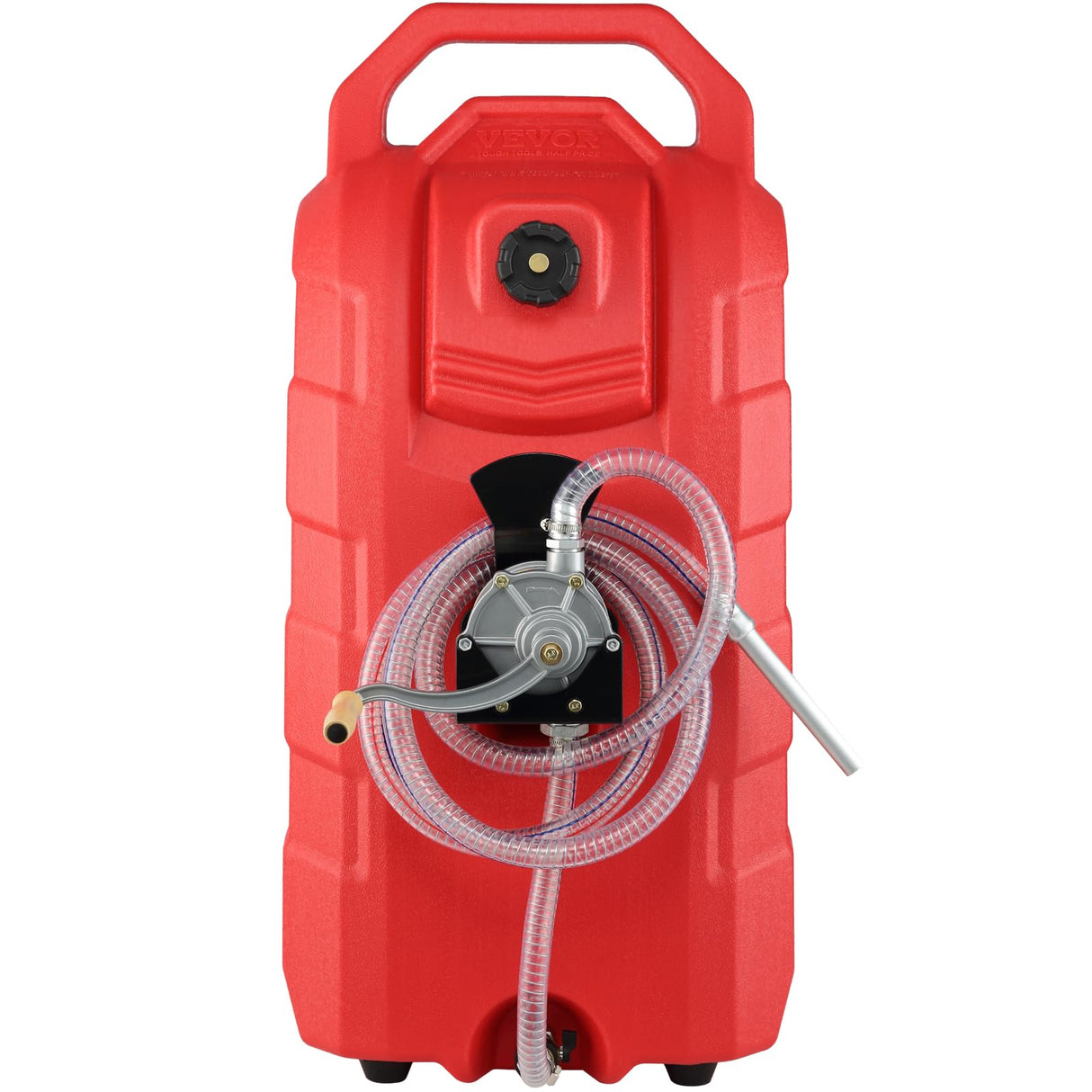 VEVOR Tanque de Combustible Portátil con Ruedas 16 Gal 60L Bidón de Gasolina 7,8L/min con Bomba Manual, Transferencia de Combustible para Gasolina, Diesel, Aceite, Máquina, Cortacésped, Coche, Tractor