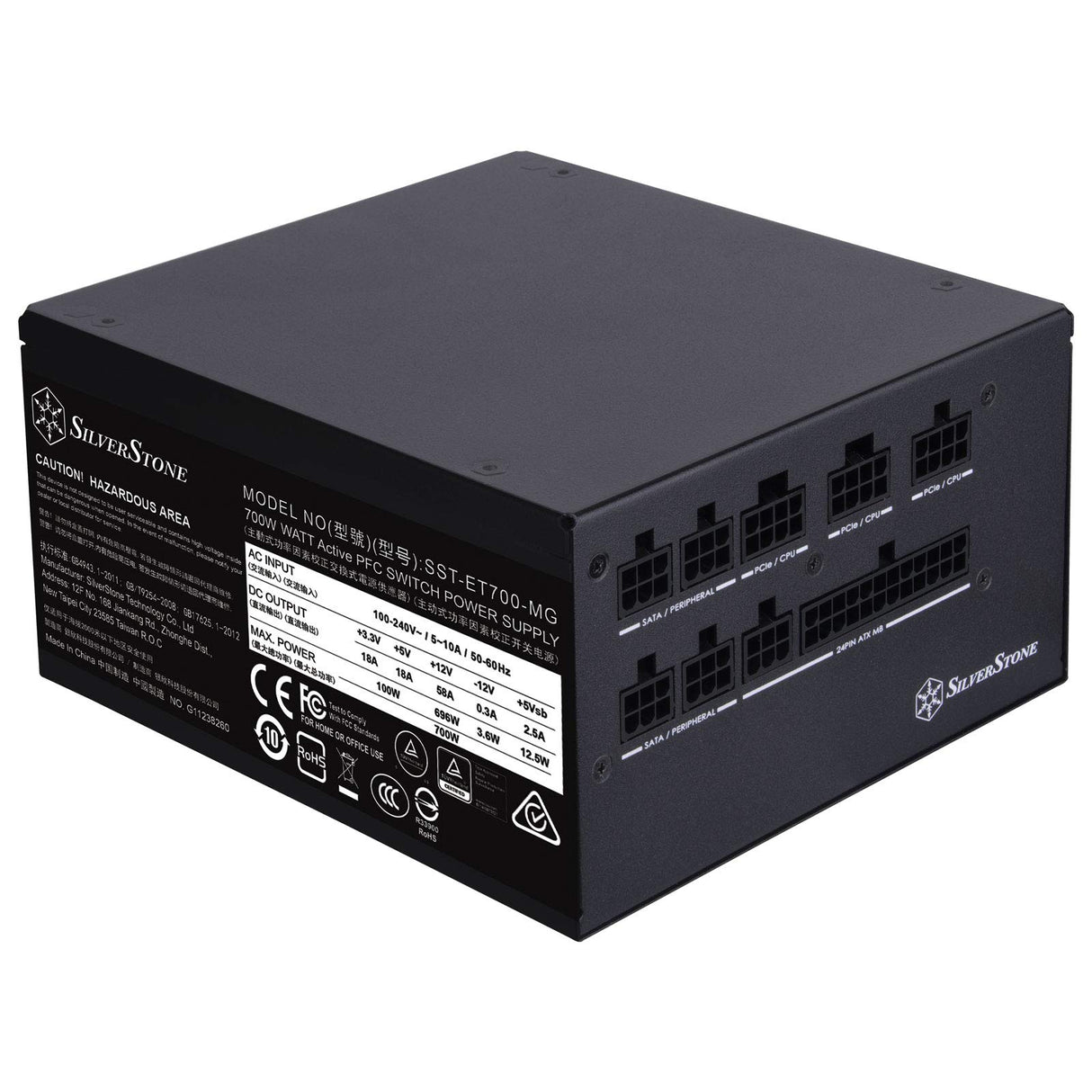 Silverstone SST-ET700-MG - Fuente de alimentación Strider Essential 700W, ATX, Modular, 80Plus Gold, Baja sonoridad 140mm