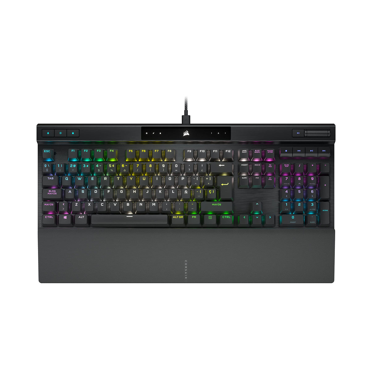 CORSAIR K70 RGB PRO Teclado Mecánico con Cable para Juegos – Interruptores Lineales Cherry MX Red, SOCD, Llaveros PBT Double-Shot, 8000Hz Hyper-Polling, NKRO, Torneo Switch, QWERTY ES – Negro