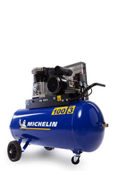 MICHELIN - Compresor de aire MB100/3 - Tanque de 100 litros - Motor de 3 cv - Presión máxima 10 bar - Flujo de aire 250 l/min - 15 m³/h