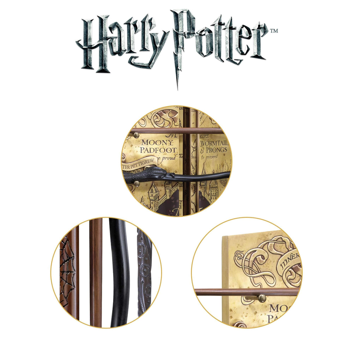 Varita Collecion The Merodeadores + Display 36 X 21 Cm De Harry Potter