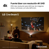 LG PU615U - Proyector CineBeam S, 4K UHD, 40 hasta 100", Smart TV con webOS, Tiro Ultra Corto, Láser RGB 500 Lúmenes, Dolby Atmos, HDMI eARC y USB-C