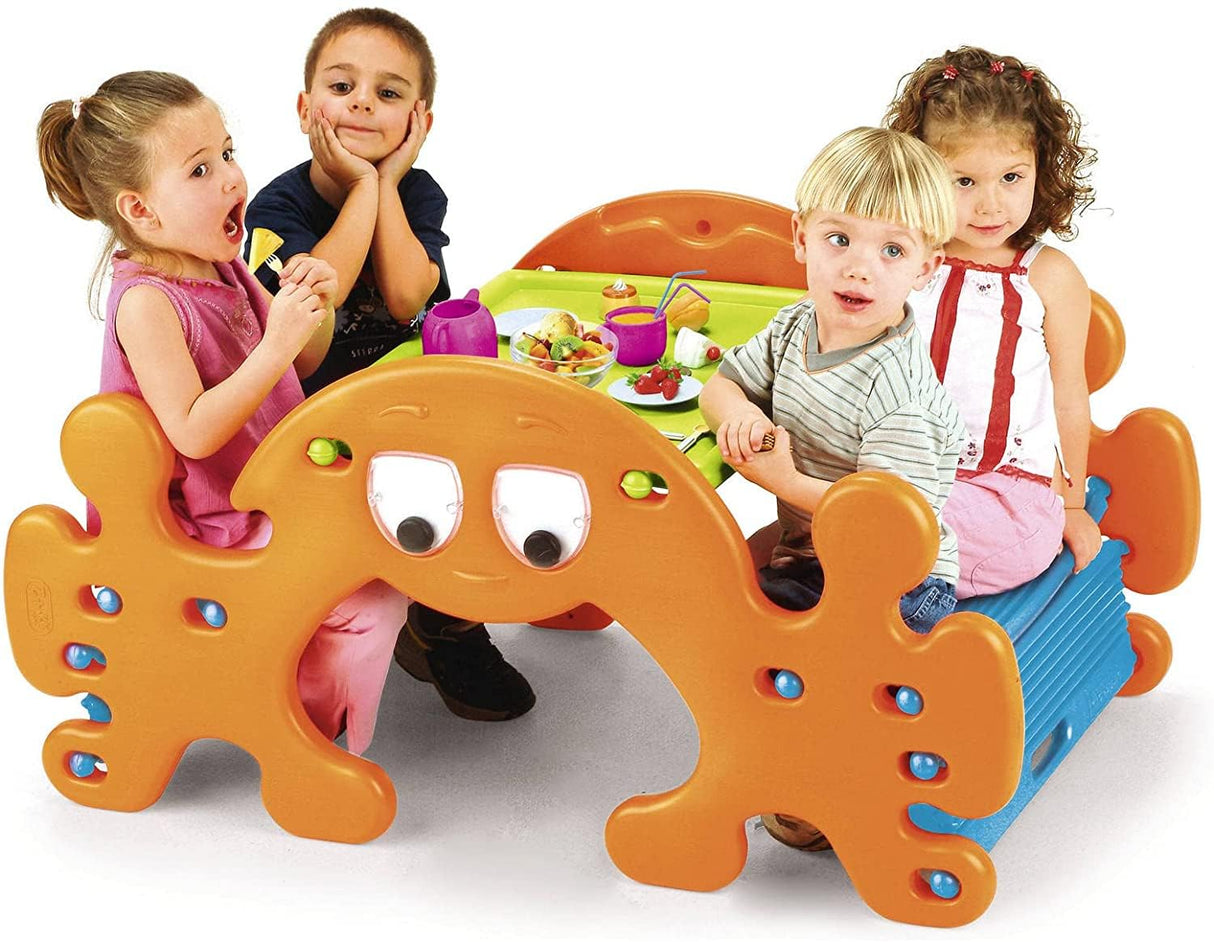 FEBER - Mesa de Picnic con Fantasmas, Balancín Convertible en Mesa de Picnic, Fácil Montaje, Capacidad para 4 Niños, Sin Accesorios, para Niños y Niñas a Partir de 1 año, Famosa (800010242)