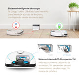 SMARTBOT Robot Aspirador y Fregasuelos - 4 en 1 Aspirador - Friegasuelos - Barre - Pasa la Mopa - Fregasuelos 1.300 Veces/min - Robot Friegasuelos 3 años garantía HOBOT LEGEE-D8 Eco Compactor