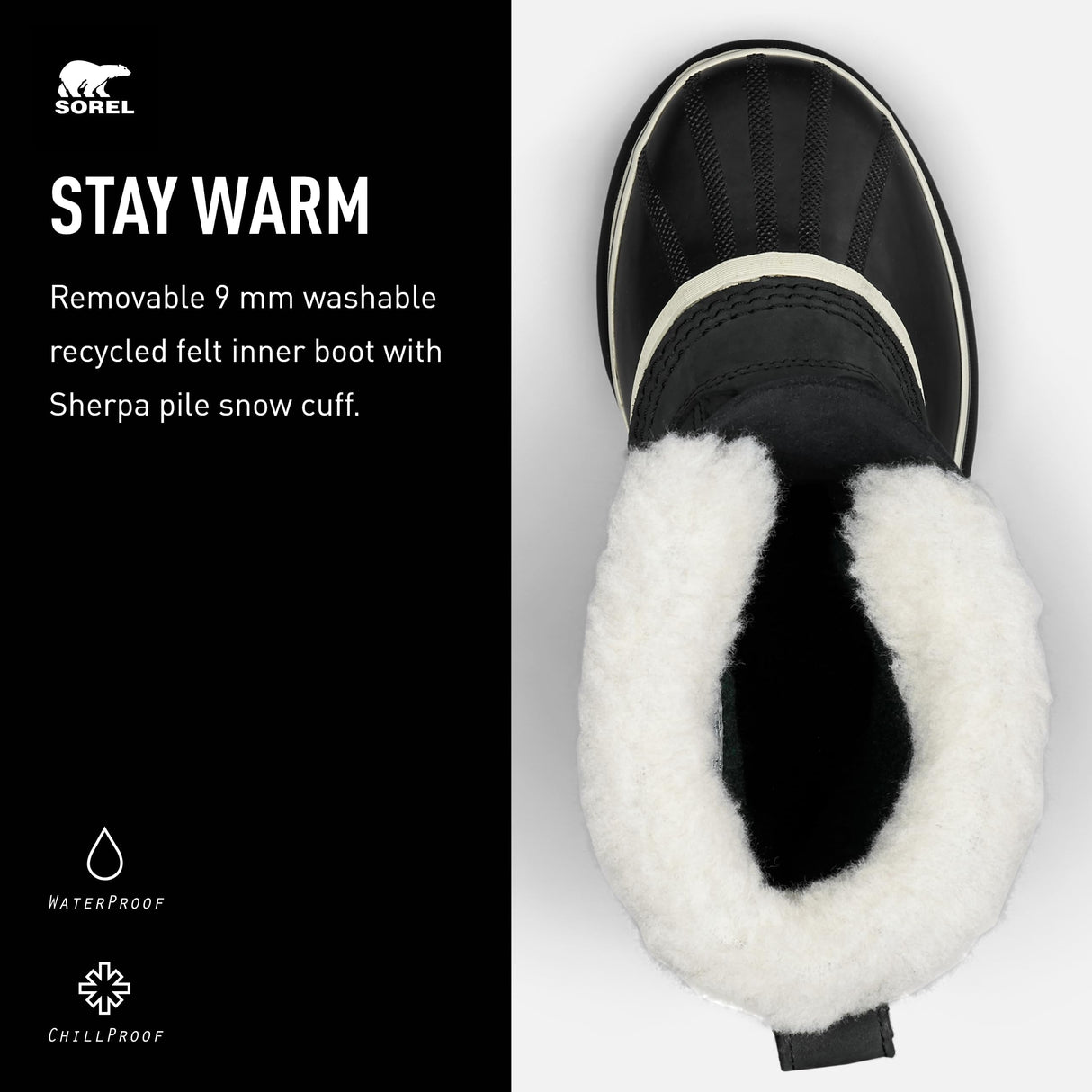 Sorel Caribou WP, Botas para nieve impermeables, Mujer, Black Stone, 38.5 EU