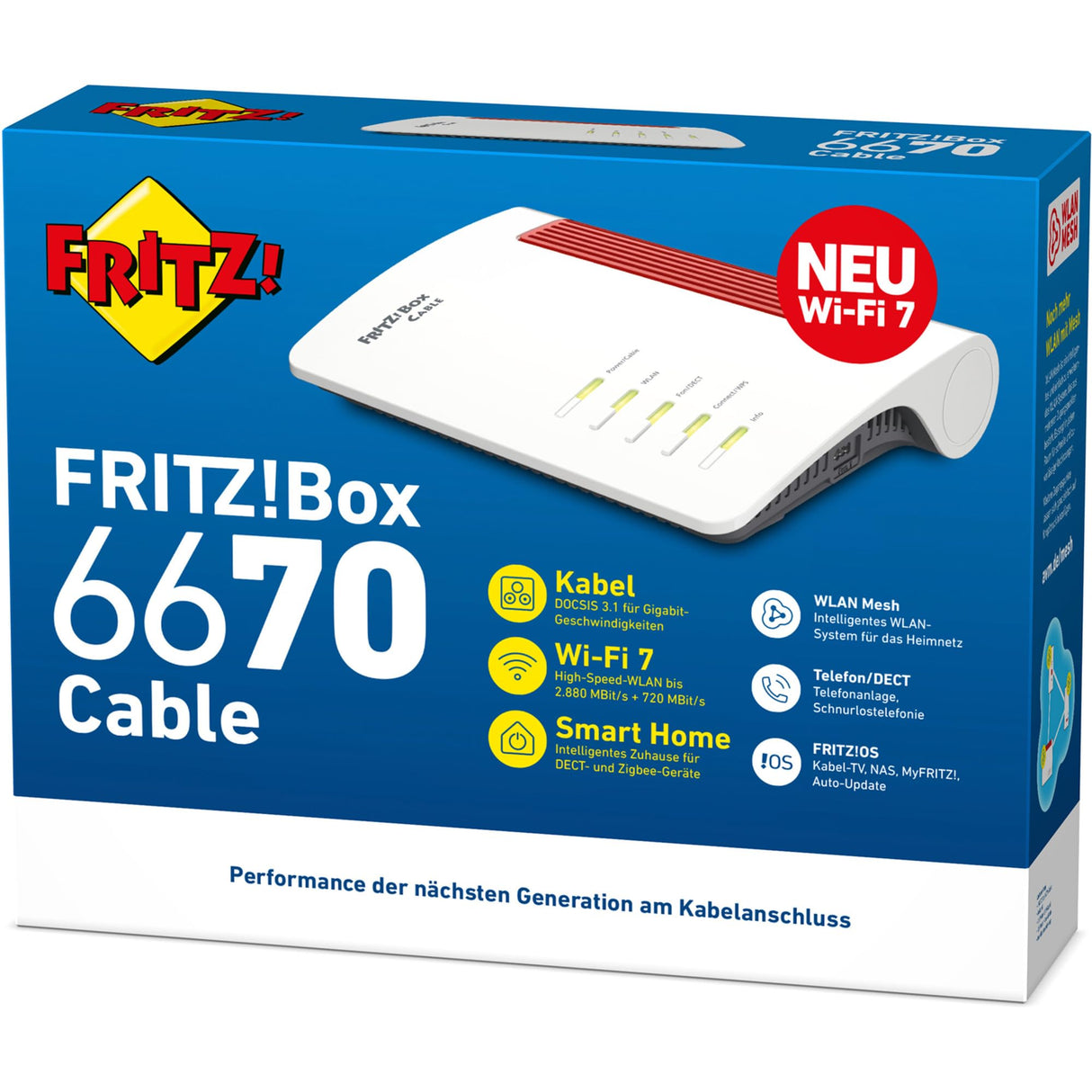 AVM Fritz!Box 6670 routeur Sans Fil Bi-Bande (2,4 GHz / 5 GHz) Blanc