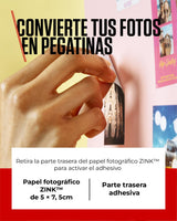 Canon Zink™ Papel Fotográfico Adhesivo 5x7,6 cm (100 Hojas) - Imprime Fotos desde tu Móvil para Pegatinas Personalizadas