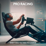 Logitech G PRO Racing Pedals - Pedales de simulación de carreras con freno con celda de carga de 100 kg, totalmente personalizables, resortes y elastómeros intercambiables, diseño modular, Negro
