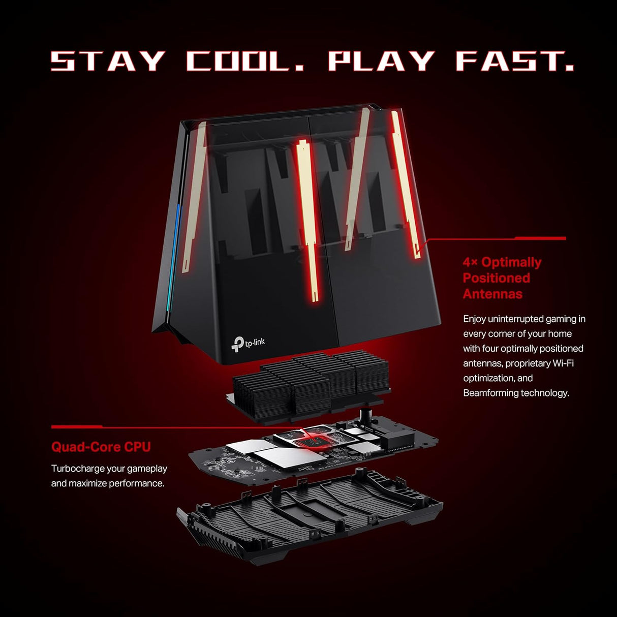 TP-Link BE11000 Tri-Band WLAN 7 Gaming Router Archer GE650 | 6-stream 11Gbit/s Supports 320MHz | 2×5G + 3×2.5G USB 3.0 Ports | Gaming Gear, Dedicated Gaming Port and Panel