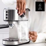 Taurus - Cafetera Espresso Euforia Compact 1350W | 20 Bares Presión | Sistema Thermoblock | Filtro Supreme Cream | Vaporizador Orientable | Doble Café Simultáneo | Cuchara Dosificadora