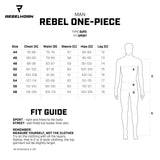 REBELHORN Rebel Traje una pieza de moto de cuero para hombre, codo, hombro, espalda, rodilla, cadera y coxis protectores, ventilación, 4 bolsillos, paneles reflectantes