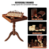 VEVOR Juego de ajedrez de Damas y Backgammon 3 en 1, Tablero de ajedrez de Madera 44 x 67,5 cm, Mesa de Juego combinada de Lujo, Materiales de Regalo Ideales para Juegos de Mesa