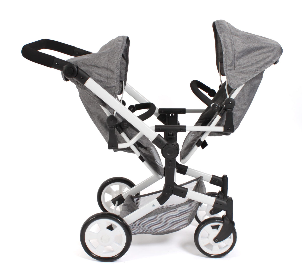 Bayer Chic 2000 - Cochecito para muñecas Linus Duo para niños de 4 a 8 años, Color Gris Vaquero, 690-76