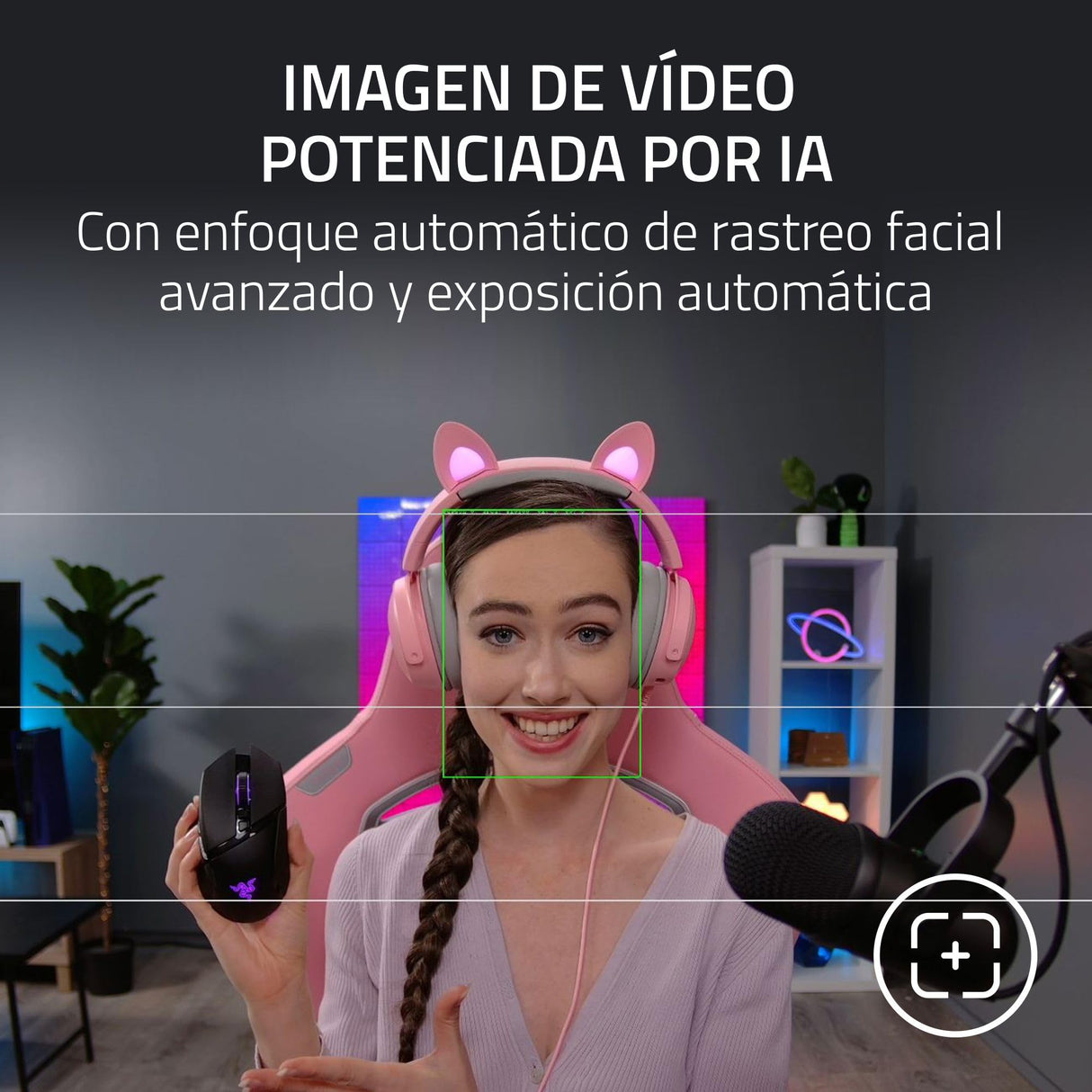 Razer Kiyo Pro Ultra - Cámara Web 4K para creación de contenidos y Streaming (Ultra High Dynamic Range-UHDR, UltraHD 4K 30 FPS/1080P 60 FPS, autoenfoque con IA, Sensor de luz de 2,9 μm) Negro