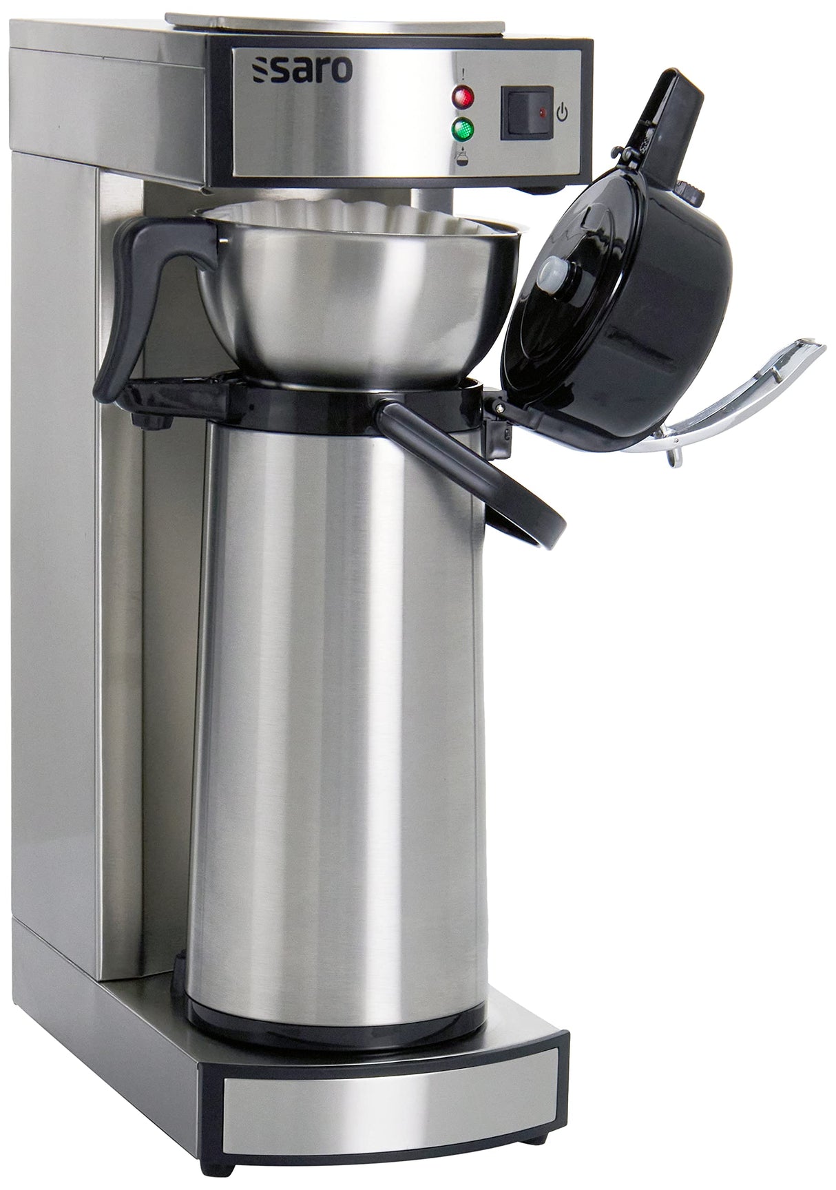 Saro Cafetera con termo de acero inoxidable – 2,2 L – Tiempo de preparación de 5 – 6 minutos – Protección contra funcionamiento en seco – 2,069 kW – Modelo THERMO 24