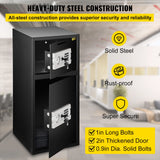 BuoQua Caja Fuerte de Seguridad con Llave de 75 x 34 x 34 cm, Caja de Seguridad Digital con Cerradura de Seguridad BXG-052, Caja Fuerte Digital de Hierro Fuerte de 33 ", Diseño 2 en 1 Negro