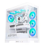 Abysm Gaming Caja PC Gamer Danube SAVA H500 White ATX, con Espacio para Tarjetas Gráficas de hasta 430 mm, Lateral y Frontal de Cristal Templado, USB-C y Ventiladores ARGB
