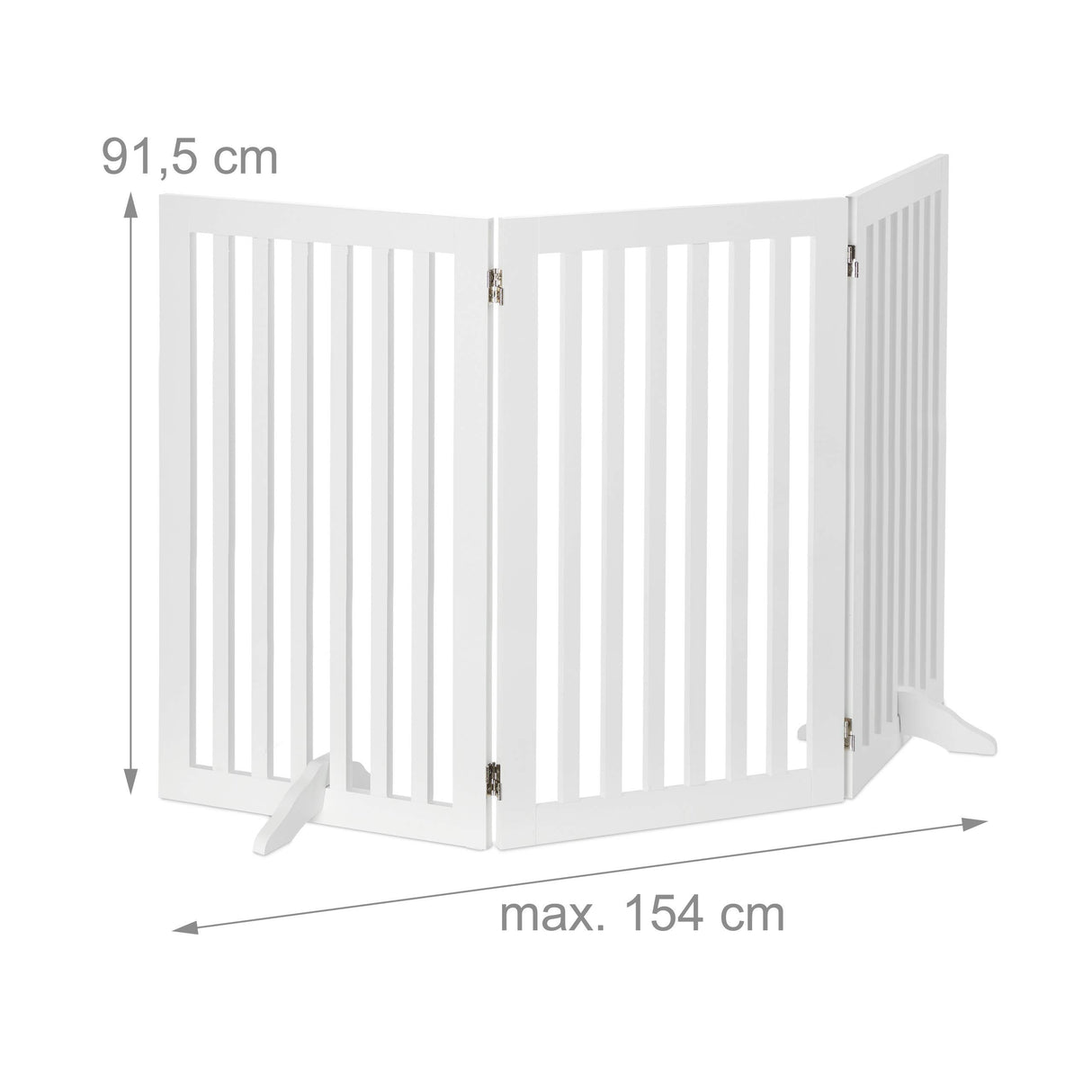 relaxdays Barrera de Seguridad para Perros, Ajustable, 3 Paneles, Reja Protectora Mascotas, 91,5x154 cm, MDF, Blanco, Tablero de Fibras, 3