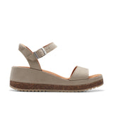 Clarks Kassanda Lily, Sandalia Mujer, Nubuck Piedra, 38 EU