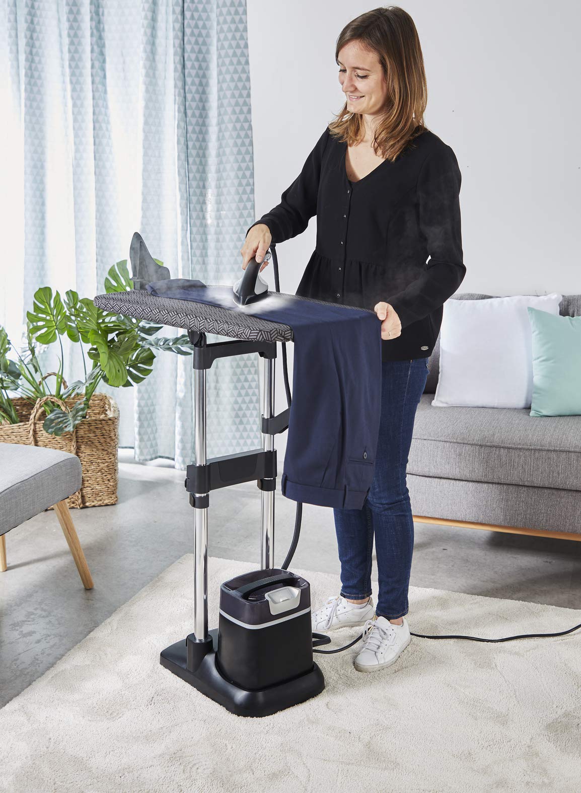Calor Ixeo+ - Plancha de ropa, todo en uno, tabla Smart Board integrada de 3 posiciones, plancha de vapor, vapor, vapor, tecnología Twin Boiler, presión de la bomba de 5 bares, Ultra-ligero QT1510C0