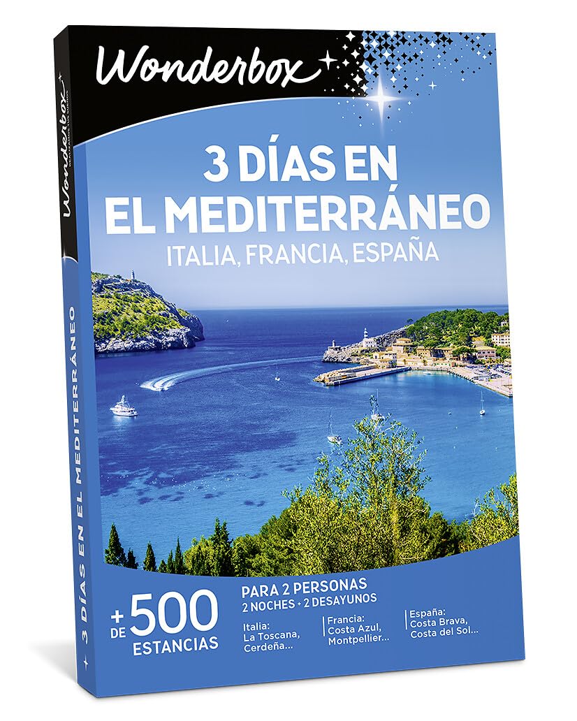 WONDERBOX - Caja Regalo - 3 días en el Mediterráneo - 1 Noche o 2 Noches con desayunos - para 2 Personas Junto a su Mascota - 960 estancias - Ideas Regalo