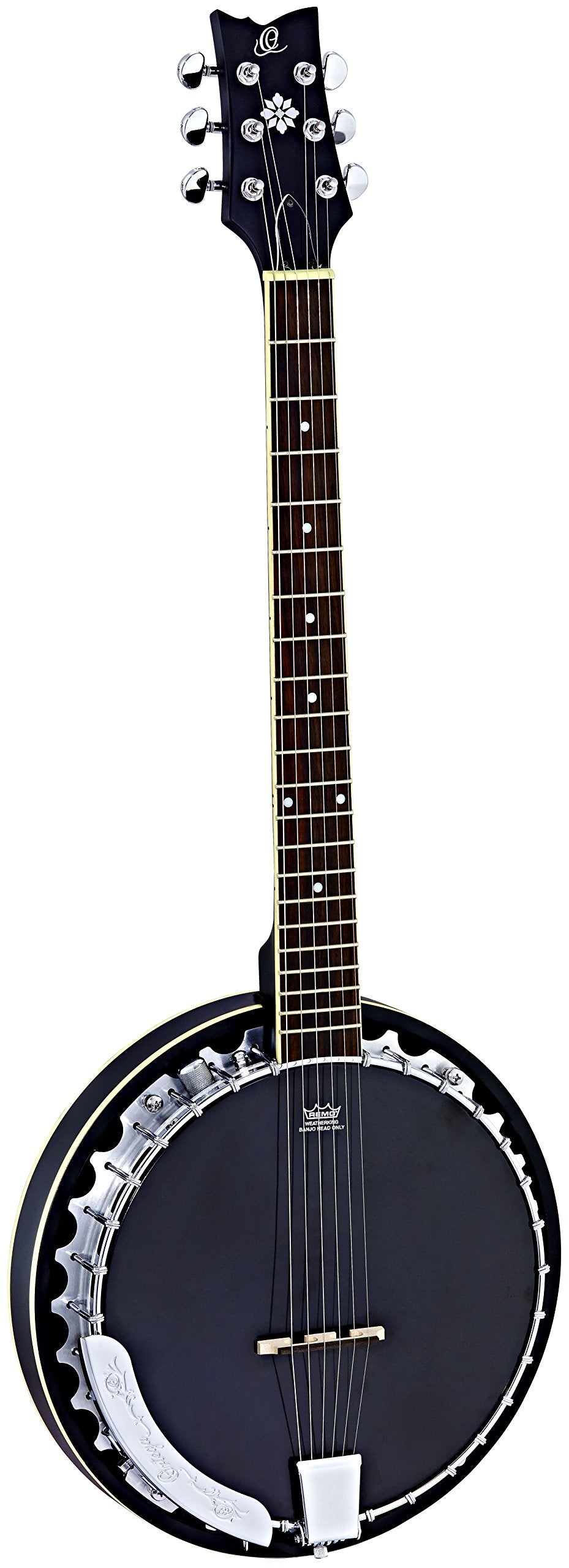 Ortega Banjo Raven Series 6-String Incluye funda y sistema Pickup Negro Incluye funda OBJE3506-SBK