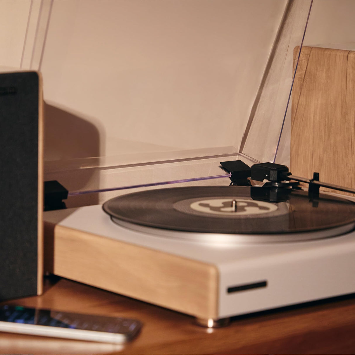 Energy Sistem Enersy Sistem Woodspin + – Tocadiscos de 40W, Cartucho magnetico, vinilos, Puerto USB, Bluetooth y autostop