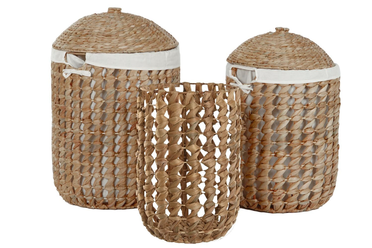 CESTA ROPA SET 3 FIBRA LINO 46X46X69 NATURAL