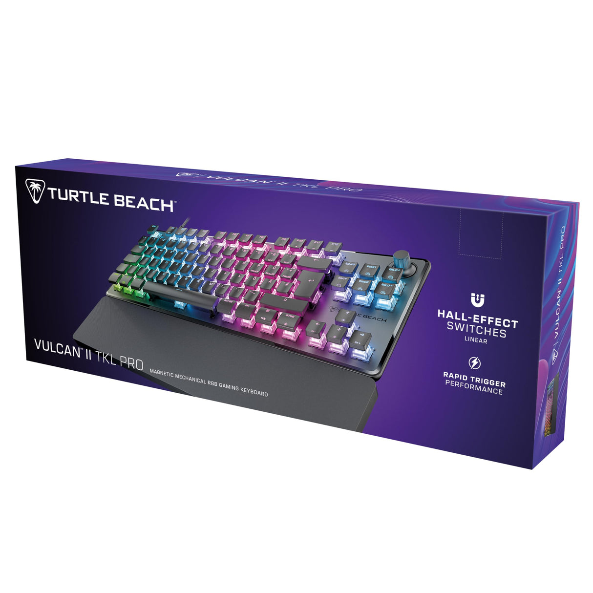 Turtle Beach Vulcan II TKL Pro - Teclado para Juegos mecánico RGB magnético, Interruptor analógico con Efecto Hall, Teclas Medias, reposamuñecas, Placa de Aluminio